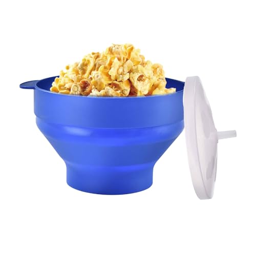 Popcorn in der Mikrowelle – hitzebeständige Silikonschüssel faltbar mit belüftetem Deckel zum Heizen und Befüllen ohne Öl | Popcorn Maker wiederverwendbar für Snacks Popcorn in der Mikrowelle – hitzebeständige Silikonschüssel faltbar mit belüftetem Deckel zum Heizen und Befüllen ohne Öl | Popcorn Maker wiederverwendbar für Snacks von Générique