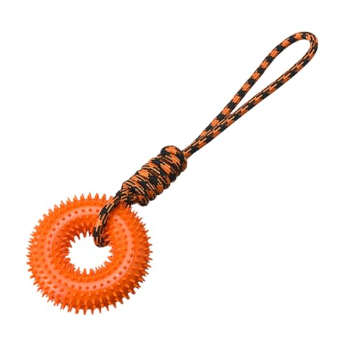 Quietschendes Hundespielzeug – Anti-Stressring | Welpen-Beißspielzeug mit Seil zur Linderung von Langeweile | Interaktiver Trainingsring für kleine mittelgroße und große Hunde im Freien Quietschendes Hundespielzeug – Anti-Stressring | Welpen-Beißspielzeug mit Seil zur Linderung von Langeweile | Interaktiver Trainingsring für kleine mittelgroße und große Hunde im Freien von Générique