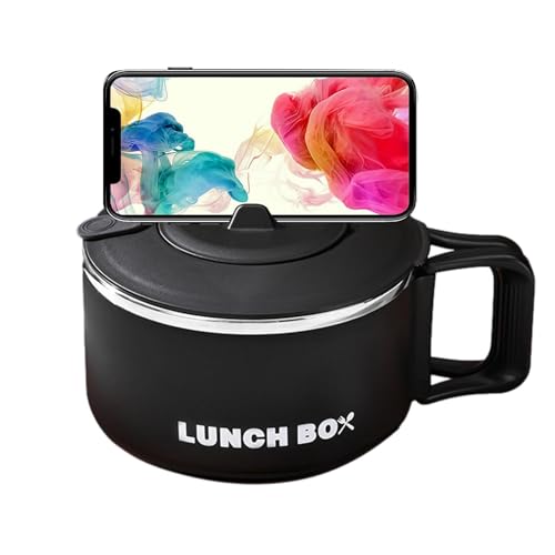 Ramen Schüssel - Ramen Schüssel Mikrowelle | Ramenschale mit Deckel | Instant Nudelschale | Tragbare Ramenschale | Ramenkocher für 1200 ml Ramenschüssel | Ramen Schüssel Edelstahl für d von Générique