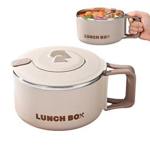 Ramen Schüssel - Ramen Schüssel Mikrowelle | Ramenschale mit Deckel | Instant Nudelschale | Tragbare Ramenschale | Ramenkocher für 1200 ml Ramenschüssel | Ramen Schüssel Edelstahl für d von Générique