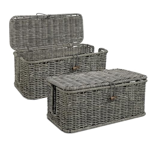 Rattan-Kabel-Managementbox – handgewebter Draht, 2 Stück | Aufbewahrungsbox mit Kordel, handgewebt | Verlängerungsbox, Bleikabel, Box ordentlich | Aufbewahrungsbox für Organizer Rattan-Kabel-Managementbox – handgewebter Draht, 2 Stück | Aufbewahrungsbox mit Kordel, handgewebt | Verlängerungsbox, Bleikabel, Box ordentlich | Aufbewahrungsbox für Organizer von Générique