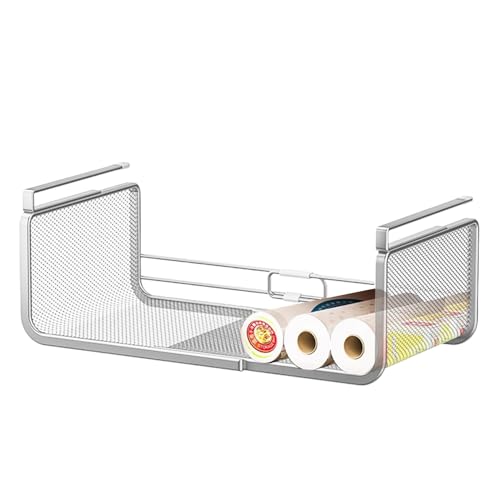 Regalkorb mit Clip – Hängetablett, Metallregal | Unterschrank für Küchenschrank, Aufbewahrungsbehälter für Speisekammer, platzsparend, Pub-Servicebehälter von Générique