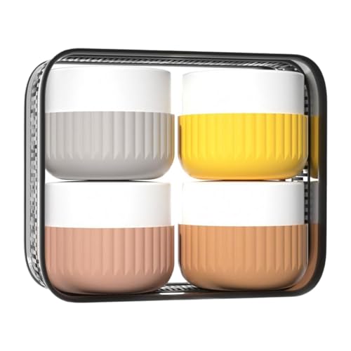 Reiseflaschen aus Silikon für Toilettenartikel – Reisebehälter aus Silikon | 50 ml Toilettenflaschen mit transparentem Beutel | 4 x tragbare Shampoo-Kontakte für die Größe S von Générique
