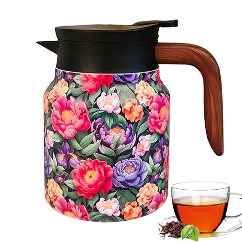 Retro Tee Tee mit Teesieb - Blumen-Teekanne aus Edelstahl, Isolierte Thermokaraffe | Vintage Kettle Deko für Handaufguss | Elegante Teekanne für Danksagungen und Weihnachten Retro Tee Tee mit Teesieb - Blumen-Teekanne aus Edelstahl, Isolierte Thermokaraffe | Vintage Kettle Deko für Handaufguss | Elegante Teekanne für Danksagungen und Weihnachten von Générique