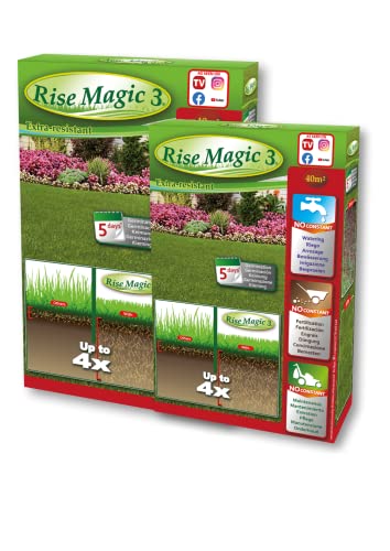 Rise Magic 3 - Saatgut für Rasen - Kältebeständigkeit - Krankheiten - 80 m²- ökologisch und biologisch - 2 Stück Rise Magic 3 - Saatgut für Rasen - Kältebeständigkeit - Krankheiten - 80 m²- ökologisch und biologisch - 2 Stück von Générique