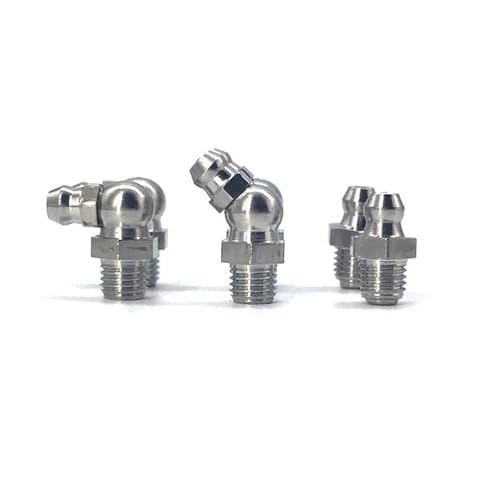 Rohre Schmiernippel aus Edelstahl SS304 UNF NPT, Außengewinde, gerader Winkel für Pistole (45 Grad, 1I8-28) von Générique