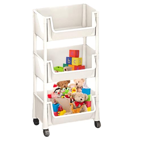 Rollbarer Bücherwagen – mehrstöckiges Lagerregal, robuster Bücher-Organizer | Robustes Bücherregal aus Metall mit Rädern, Aufbewahrungswagen mit großer Kapazität für Bibliotheken von Générique