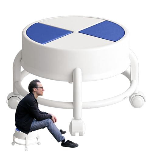 Rollhocker, niedrige Höhe, Rollstuhl mit niedrigem Sitz – Rollstuhl-Sitz, Rollhocker unten, mobil, robust, Trittleiter mit 360 ° drehbaren Rädern, für Wohnzimmer und Zuhause von Générique