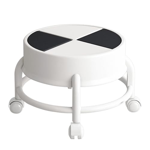 Rollsitz unten, Hocker mit Rollen unten – Rollstuhl-Sitz, mobiler Hocker, robust, Trittleiter mit 360° drehbaren Rädern, für Wohnzimmer und Zuhause von Générique