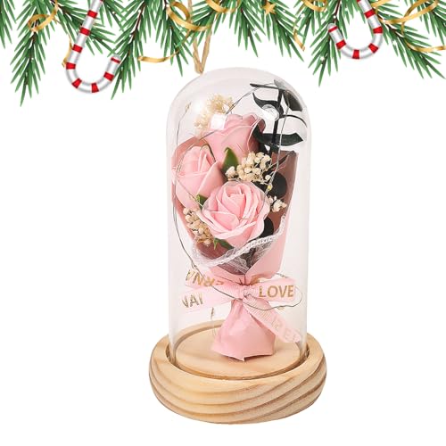 Rosa in der Glasglocke – Handrot, künstlich mit dekorativen Lichtern | Romantisches Geschenk für Sie, unter schönem Glas und dem Biest, konservierte Blumen für mich Rosa in der Glasglocke – Handrot, künstlich mit dekorativen Lichtern | Romantisches Geschenk für Sie, unter schönem Glas und dem Biest, konservierte Blumen für mich von Générique