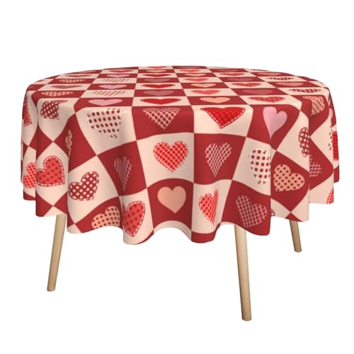 Runde Tischdecke, rund, romantisch, 60 Zoll, schmutzabweisend, Tischdecken in Herzform, für Esstisch, Hochzeiten, Bankette, ca von Générique