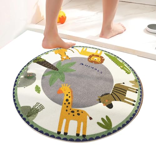Runder Teppich – Tierdesign-Matte ohne Verrutschen waschbar | Runder wasserdichter Teppich 3,28 Fuß | Kinderzimmerteppich aus weichem Plüsch | Lernspielzimmerteppich | dekorativer Bodenteppich Runder Teppich – Tierdesign-Matte ohne Verrutschen waschbar | Runder wasserdichter Teppich 3,28 Fuß | Kinderzimmerteppich aus weichem Plüsch | Lernspielzimmerteppich | dekorativer Bodenteppich von Générique
