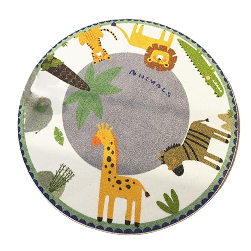 Rutschfester Teppich, wasserdicht, 1 m, Tierdesign, für Schlafzimmer, Badezimmer, perfekt zum Spielen und Entdecken in aller Sicherheit, runder Teppich Rutschfester Teppich, wasserdicht, 1 m, Tierdesign, für Schlafzimmer, Badezimmer, perfekt zum Spielen und Entdecken in aller Sicherheit, runder Teppich von Générique