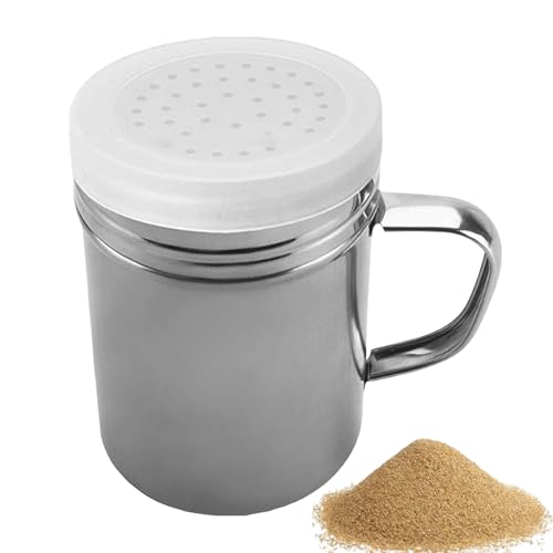 Salt Pepper Dredge Shakers – Behälter aus robustem Stahl, Gewürzhalter zum Kochen | mittelgroßer perforierter Deckel mit Anti-rust-Design, vielseitiges Gewürzwerkzeug für Veranstaltungen von Générique