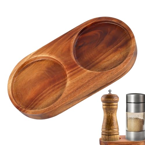 Salz- und Pfeffermühlenständer – Tablett aus Holz, elegante Aufbewahrung, kompakter Ständer | langlebige Küchenmühle für Keramikmahlwerke mit weniger als Zoll, kompakt und stilvoll, für Theke, Tisch Salz- und Pfeffermühlenständer – Tablett aus Holz, elegante Aufbewahrung, kompakter Ständer | langlebige Küchenmühle für Keramikmahlwerke mit weniger als Zoll, kompakt und stilvoll, für Theke, Tisch von Générique