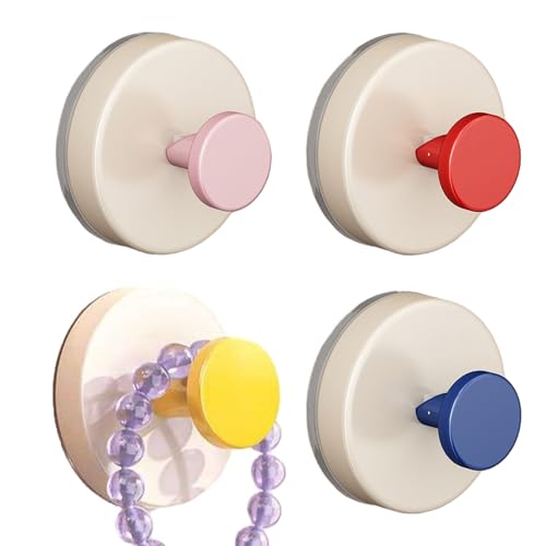 Saugnapfhaken – Saugnapfhaken für Dusche | Suctiion Duschhaken | 4 Stück Robe Hook | Abnehmbarer Kleiderbügel | Cups Suctiion Saugkraft | Handtuchhalter für Küche Dusche von Générique