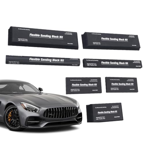 Schleifblöcke für Karosserie Auto | 7-teiliges Schleifblock aus EVA für Karosserie – für feuchte oder trockene Oberflächen Putz Holz Metall Beton Fliesen | Farbe Metall Glas Beton von Générique