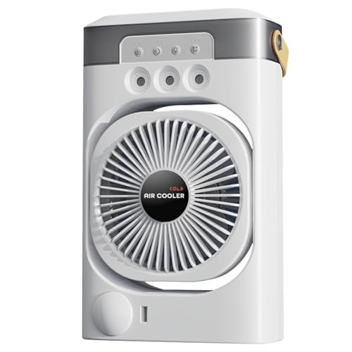 Schreibtisch-Klimaanlage - Kompakter Luftstromventilator mit 3 Geschwindigkeitsregelung, integriertes LED-Licht in 7 Farben | 3 Modi Mist Luftbefeuchter, tragbare Kühllösung für von Générique