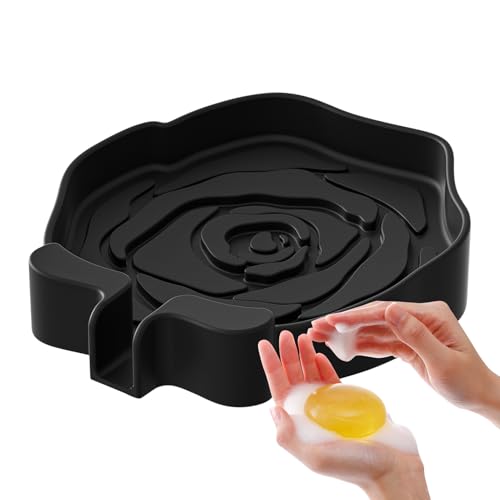 Seifenschale mit Seifenschale, Schwammhalter aus Silikon, rutschfest, Rosa, mit Drainage, für Küchenspüle, Badezimmer, Dusche, Reisen, Außenbereich und Räume von Générique