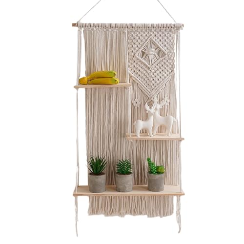 Seilregale – Dekorative Regale, Makramee-Wandbehänge, Seil-Hängeregale für Küche, Badezimmer, Schlafzimmer, Boho-Regale | Baumwollseilhalter Seilregale – Dekorative Regale, Makramee-Wandbehänge, Seil-Hängeregale für Küche, Badezimmer, Schlafzimmer, Boho-Regale | Baumwollseilhalter von Générique