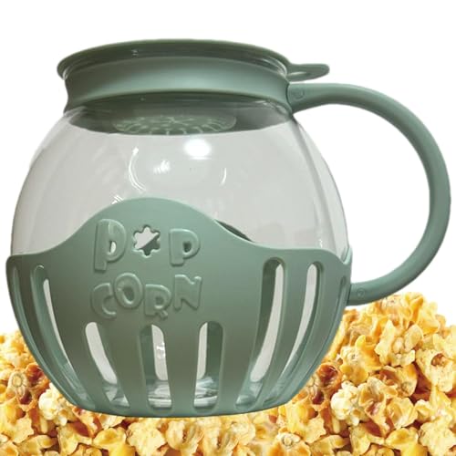 Selbstgemachtes Popcornglas mit Silikondeckel, Popcornmaschine, Haushaltsmaschine, hausgemachte Leckereien, Popcornschale aus Borosilikatglas, 2,25 Liter, spülmaschinenfest von Générique