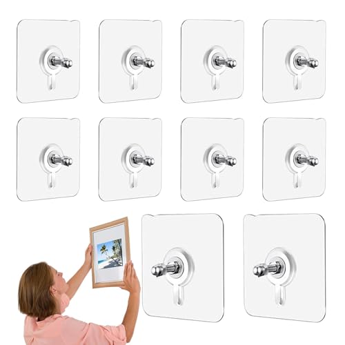 Selbstklebende Bilderwandhalterung – Klebehaken für Bilder | transparentes und wasserdichtes Hängebild | 10 x Acryl-Fotohaken selbstklebend | Wandmontagehaken für Wohnzimmer Selbstklebende Bilderwandhalterung – Klebehaken für Bilder | transparentes und wasserdichtes Hängebild | 10 x Acryl-Fotohaken selbstklebend | Wandmontagehaken für Wohnzimmer von Générique