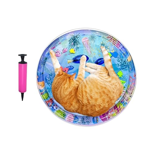 Sensorische Wassermatte für Katzen – aufblasbare Tischdecke für Katzen mit integrierter Pumpe, Krabbeldecke für Babys, dick, kühlendes Kissen für Haustiere, Haus, Outdoor, Reise, Indoor, Boden Sensorische Wassermatte für Katzen – aufblasbare Tischdecke für Katzen mit integrierter Pumpe, Krabbeldecke für Babys, dick, kühlendes Kissen für Haustiere, Haus, Outdoor, Reise, Indoor, Boden von Générique