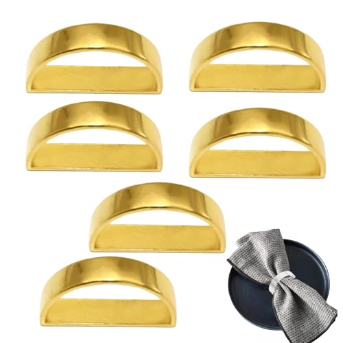Serviettenringe – halbrunde Serviettenringe | Serviettenringe aus Gold 6 Stück | Schlangenhalter Ringe | Set aus 6 Serviettenringen aus Metall | Serviettenschnalle für Dekoration von Générique