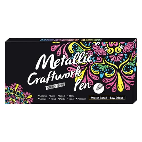 Shimmer Marker Pens, Creative 24 Colors Outline Pens, Glitter Drawing Pens, Art Supplies for Scrapbook, Greeting Cards, Poster, Drawings, Decorative Crafting Pens for Artists and Crafters, Craft Pens von Générique