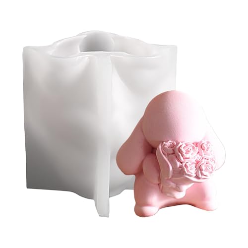 Silikon Kaninchen Formen Ostern | Backform, Kaninchen Form Blumen Halten, Silikon Backform für Schokolade, Harz, Kerze, Seife, , Handwerk von Générique