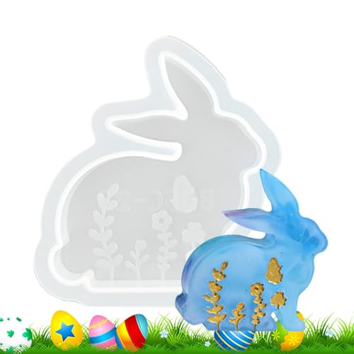 Silikonform mit Bunny Casting Mold – Easter Bunny Silicone Mold | Springform handgefertigt Candle Casting Mold – Lebensmittelqualität Silikon handgefertigt für Seife, Kunststoff, Schokolade von Générique