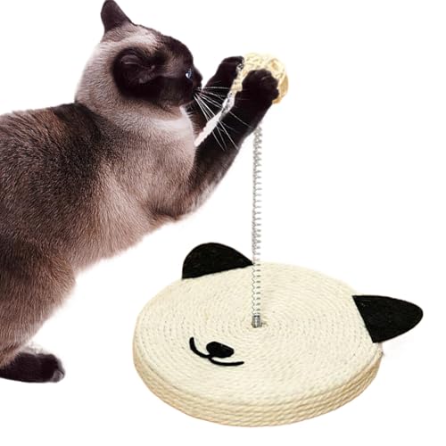Sisal Cat Scratcher, Kitten Scratch Post | Sisal Stick Interactive Cat Head Shape Ball | Mentales physisches Übungsspielzeug, Schutz für Wohnmöbel, integrierte Glocke für Sofas, Teppiche von Générique