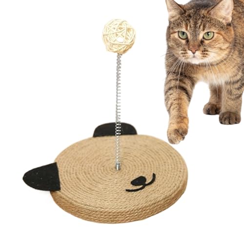 Sisal Cat Scratcher – Kitten Scratcher | Interactive Sisal Cat Head Shape Stick, Built-in Gell Mental Physical Exercise Toy Home Furniture Protector for Walls von Générique