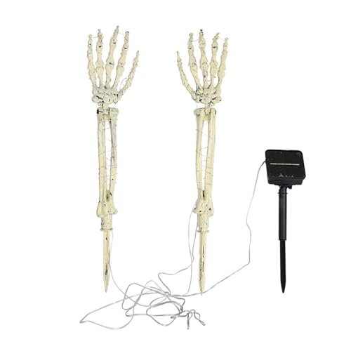 Skeletthände Solar Halloween Deko - Skelettarm Wegeleuchten Solarpfähle | Gartenstecker mit Soundeffekt | Halloween beleuchtetes Skelett für Party bei T Skeletthände Solar Halloween Deko - Skelettarm Wegeleuchten Solarpfähle | Gartenstecker mit Soundeffekt | Halloween beleuchtetes Skelett für Party bei T von Générique