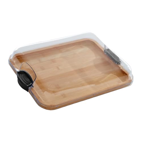 Snack Serving Tray, Aufschnittbrett, Mehrzweck-Holzplatte mit transparentem Deckel für Zuhause, Weihnachten, Erntedankfest, 38,9 x 38,9 cm Snack Serving Tray, Aufschnittbrett, Mehrzweck-Holzplatte mit transparentem Deckel für Zuhause, Weihnachten, Erntedankfest, 38,9 x 38,9 cm von Générique