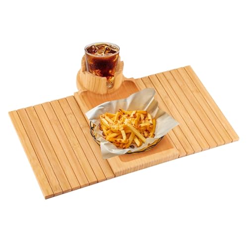 Sofa-Armbrett aus Holz, Klappsofa-Tablett | abnehmbarer rutschfester Organizer, faltbarer Organizer, Sofa-Clip auf Flachtisch von Générique