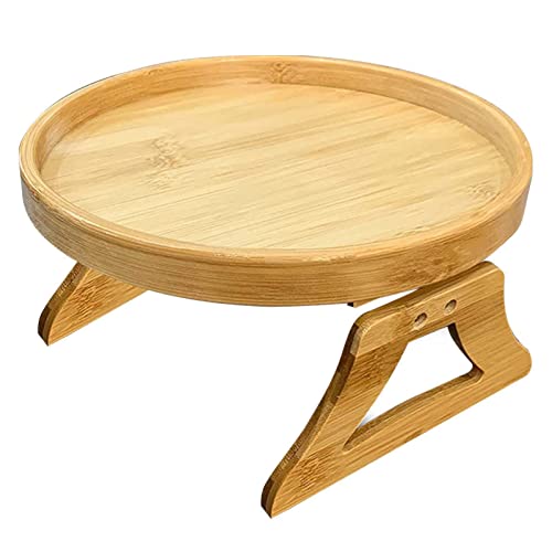 Sofa-Clip aus Holz auf Tablett – Clip-Armlehnen-Tablett, zusammenklappbarer Getränkehalter aus Holz | Tragbare Seitentische für breite Sofas, geeignet für ein Telefon zum Essen aus der Ferne von Générique