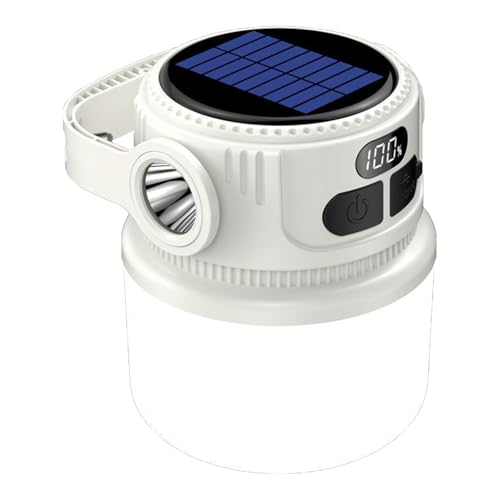 Solarlampen für Camping | Tragbare Außenlampe 1200 mAh | Taschenlampe wasserdicht mit LCD-Display für Notfälle Garten Terrasse Außenbereich von Générique