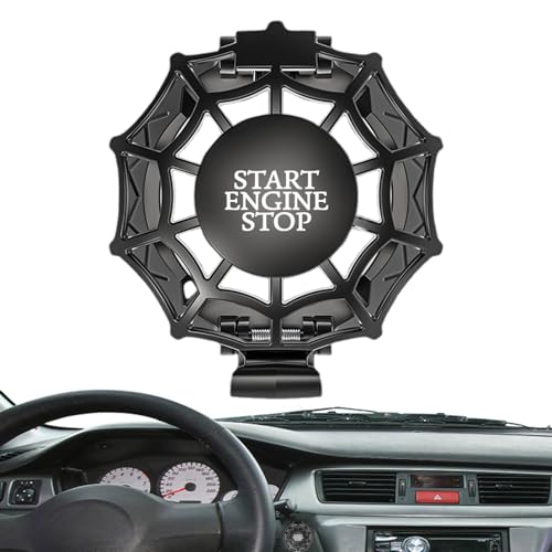 Spinnennetz-Startknopfabdeckung, Motorstartknopfabdeckung, Auto-Tastenabdeckungen, selbstklebende Zündabdeckung aus Legierung | Zündknopfschutz von Générique