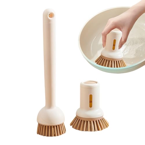 Spülbürste, langer Griff für Töpfe, Küchenutensilien | Set mit 2 Reinigungsbürsten mit Druck, verstellbar für Küchenspüle, Töpfe und Pfannen von Générique