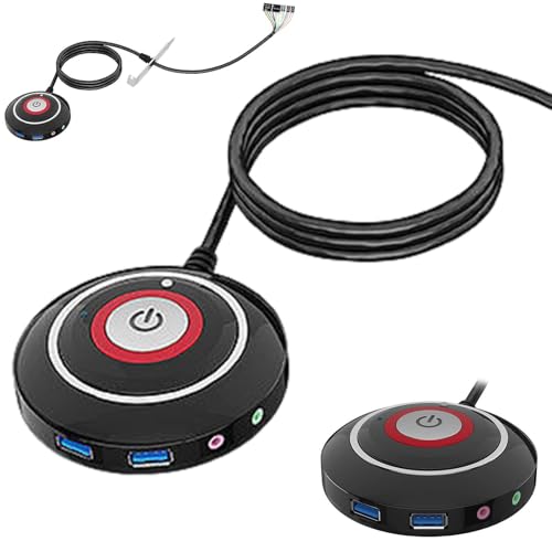 Startknopf für den Computer – ABS-Desktop-Stromversorgung, externer Resetauslöser | Multiport-Audio-Station, USB-Erweiterungspanel-Box, Marktschalter von Générique