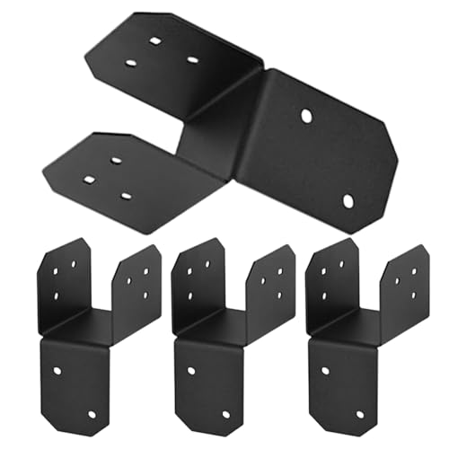 Steel Mounting Brackets, 4 x 4 Joist Hanger Set, 7,62 x 8,89 cm, sichere Beam-Verbindung, Heavy-Duty Brace für den Außenbereich, Deck, Rafter, Log Cabin, Roof und Backyard Konstruktion von Générique