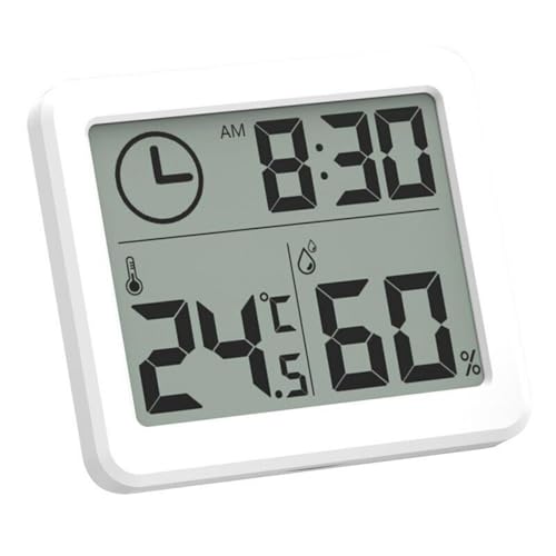 Therma Boost | Innenthermometer | Digitales Hygrometer Innen | LCD Display Babythermometer | Feuchtigkeitstester | Badezimmeruhr | Feuchtigkeitssensor von Générique