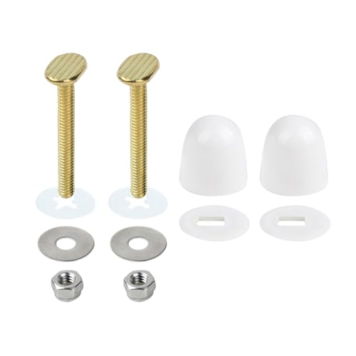 Toilettenbefestigungsbolzen-Set, Ersatz-Toilettenschrauben, Mehrzweck-Toilettenteile, WC-Bolzen-Set mit Deckel, Mutterndeckel-Set Toilettenbefestigungsbolzen-Set, Ersatz-Toilettenschrauben, Mehrzweck-Toilettenteile, WC-Bolzen-Set mit Deckel, Mutterndeckel-Set von Générique