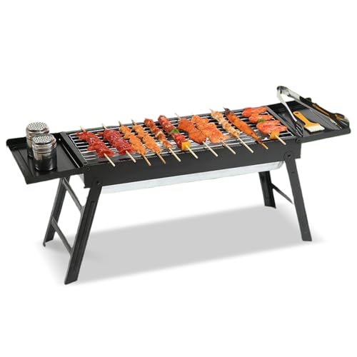 Tragbarer Holzkohlegrill, faltbar | Campinggrill mit Kohle, tragbarer Grill für Wandern, Picknick, Garten und Camping von Générique