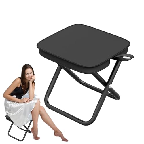 Tragbarer Klapphocker - Tragbarer Klapphocker - Outdoor Klappstuhl - Multifunktionaler Klappstuhl aus Edelstahl, tragbarer rutschfester Hocker, faltbarer Hocker Indoor und von Générique