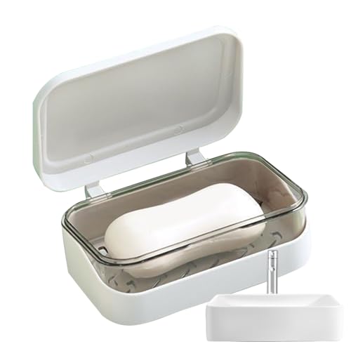 Tragbarer Seifenspender mit Drainagefunktion – abgedeckte Seifenschale, kompakter Behälter | schützender Staubdichter Bad-Organizer mit starkem Design, Reise-Sink, Dusche, Küche, Camping, Waschen Tragbarer Seifenspender mit Drainagefunktion – abgedeckte Seifenschale, kompakter Behälter | schützender Staubdichter Bad-Organizer mit starkem Design, Reise-Sink, Dusche, Küche, Camping, Waschen von Générique