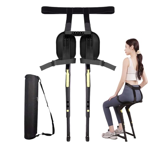 Tragbarer Stuhl – zusammenklappbarer Beinstützensitz, ergonomischer Hocker, tragbar, unsichtbares Design | Verstellbarer Getriebestuhl für Barbier, Köche, Angeln, Camping, Arbeit im Freien von Générique