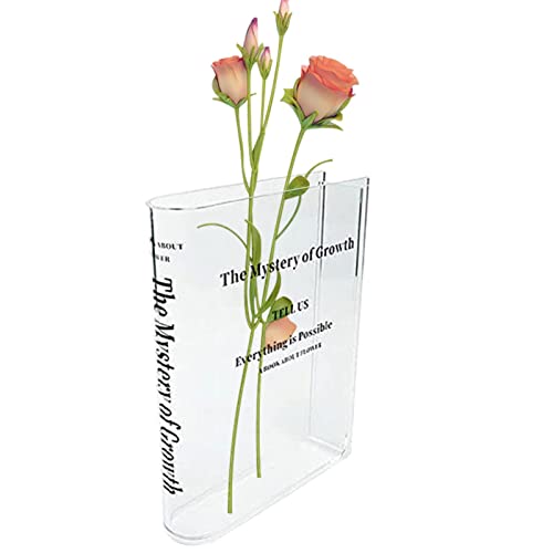 Transparente Buchvase, 2023 Neue Vase für Buchblumen, transparent, Vase aus Acryl, dekorativ, schönes Regal für Blumenarrangements von Générique