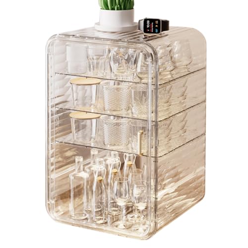Transparente Kosmetik-Aufbewahrungsbox, staubdichter Teeservice, Aufbewahrungsbox, transparente Acryl-Aufbewahrungsbox, staubdichter Tassen-Organizer von Générique